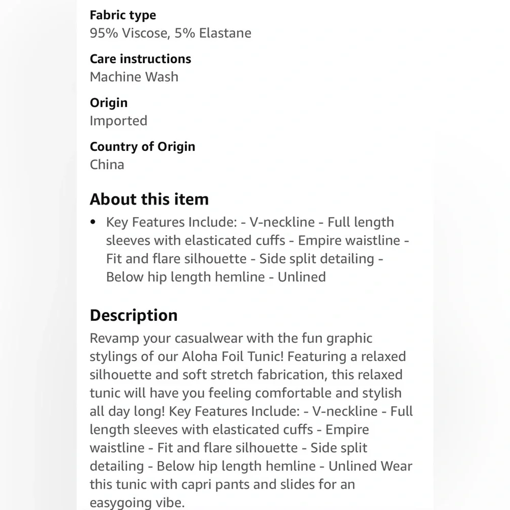 New With Tags, Beautiful Navy Women's Tunic, Size 14, 3/4 Sleeves & V-Neckline - Picture 7 of 17